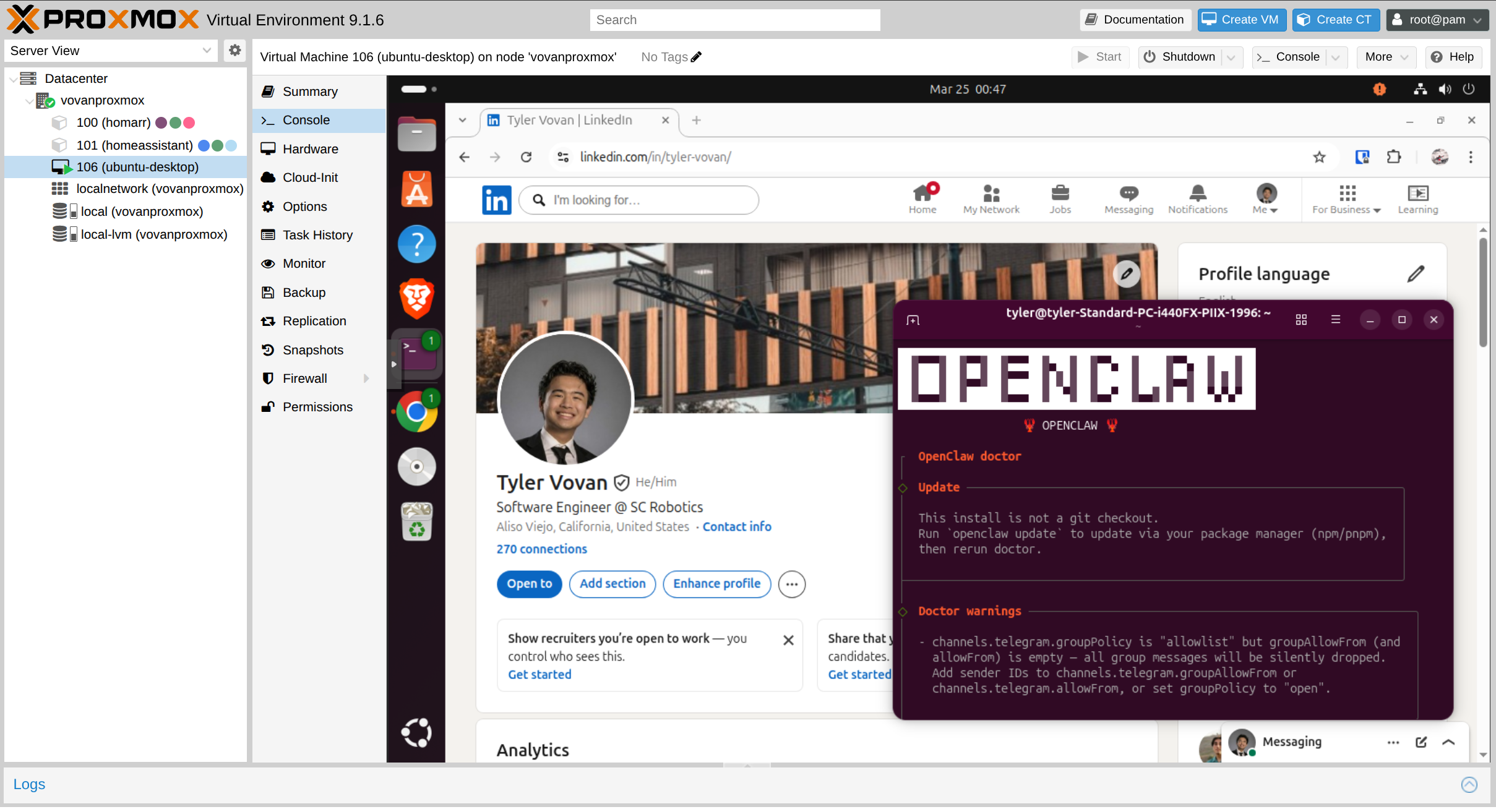 Proxmox Homelab - OpenClaw